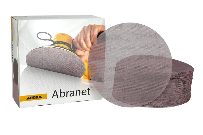 Mirka Abranet sanding disc with net Ø 200 mm Grip / Grit P400 / 50 pcs / for sanding wood, filler, varnish, plastic / 5425205041