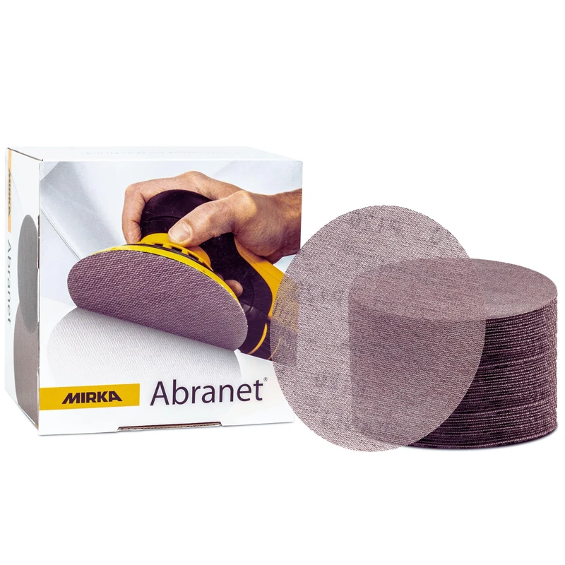 Mirka Abranet net sanding disc Ø 150 mm Hook & loop/Grit P1000 / 50 pcs/for sanding wood, walls, metal, aluminium, stainless steel, filler, varnish, plastic / 5424105092