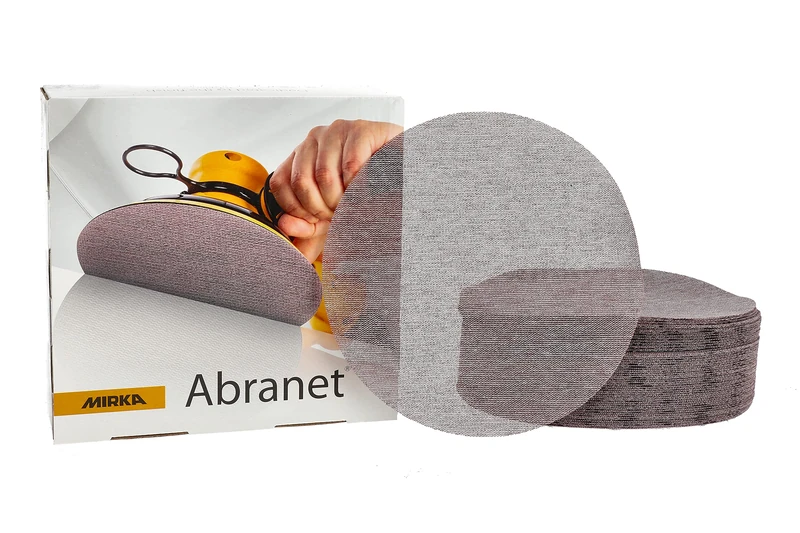 Mirka Abranet sanding disc with net Ø 200 mm Grip / Grit size P120 / 50 pcs / for sanding wood, filler, lacquer, plastic / 5425205012 - Image 1