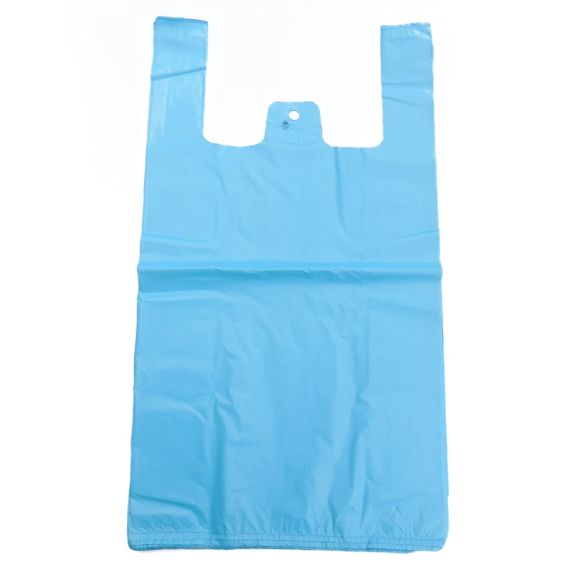 EPOSGEAR Extra Strong Eco Recycled Plastic Vest Carrier Shopping Bags - Perfect for Shops, Market Stalls, Off Licences etc (18mu Large - 11" x 17" x 21", Blue, 2000)