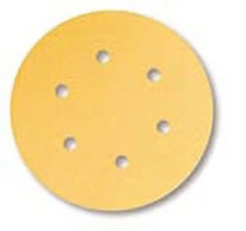 Mirka Gold Universal sandpaper Ø 150mm / self-adhesive / 6-hole / grit P400, 100 pcs / For sanding plaster, filler, chipboard, wood, varnish