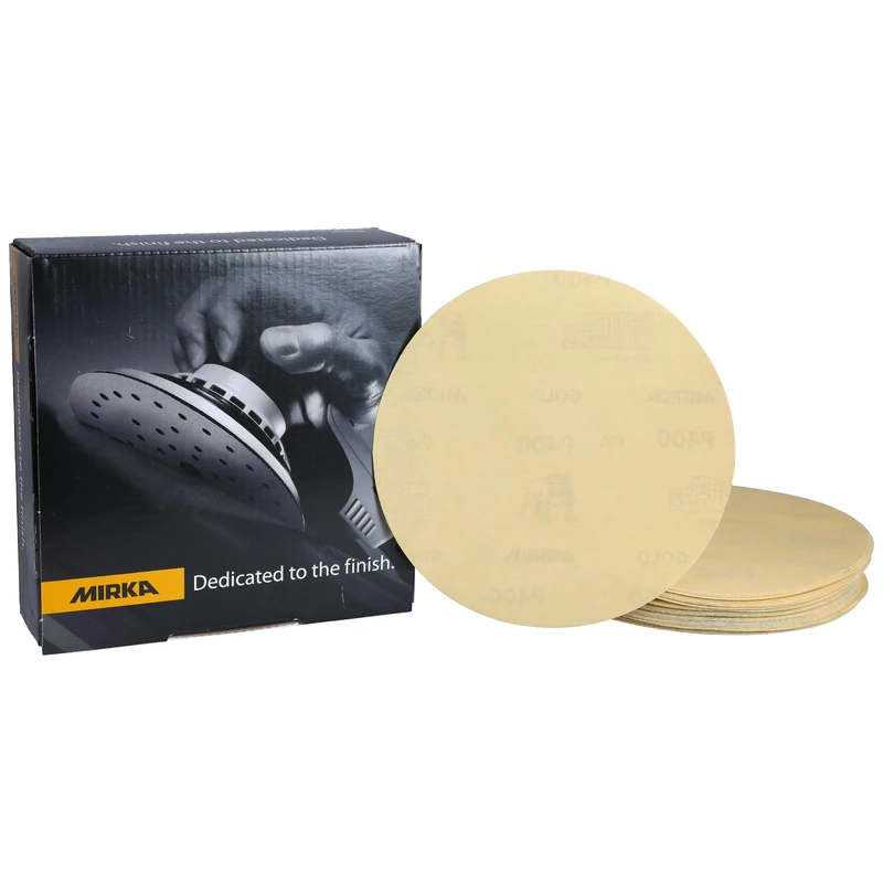 Mirka Gold universal sandpaper Ø 150mm / self-adhesive / grit P400, 100 pcs / For sanding plaster, filler, chipboard, wood, varnish
