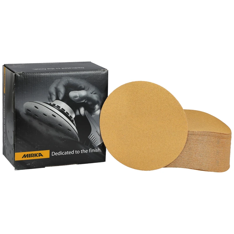 Mirka Gold universal sandpaper Ø 150mm / self-adhesive / grit P80, 100 pcs / For sanding plaster, filler, chipboard, wood, varnish