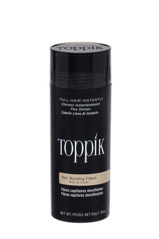 Toppik Hair Building Fibres Powder, Medium Blonde, 55g Bottle - for A Thicker-looking Hairline, Crown and Beard, Instant Thinning Concealer for Men and Women