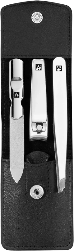 Zwilling Manicure Case Classic Pocket-case, Cowhide, Black, 3-pcs