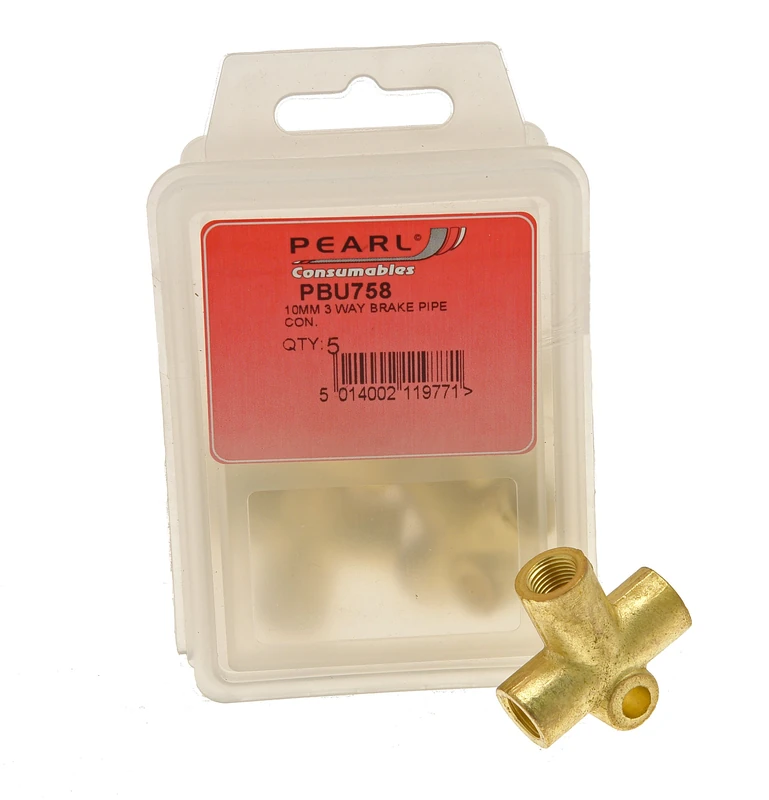 Pearl PBU758 3-Way Connectors Brake Pipe Tube Nuts (Pack of 5)