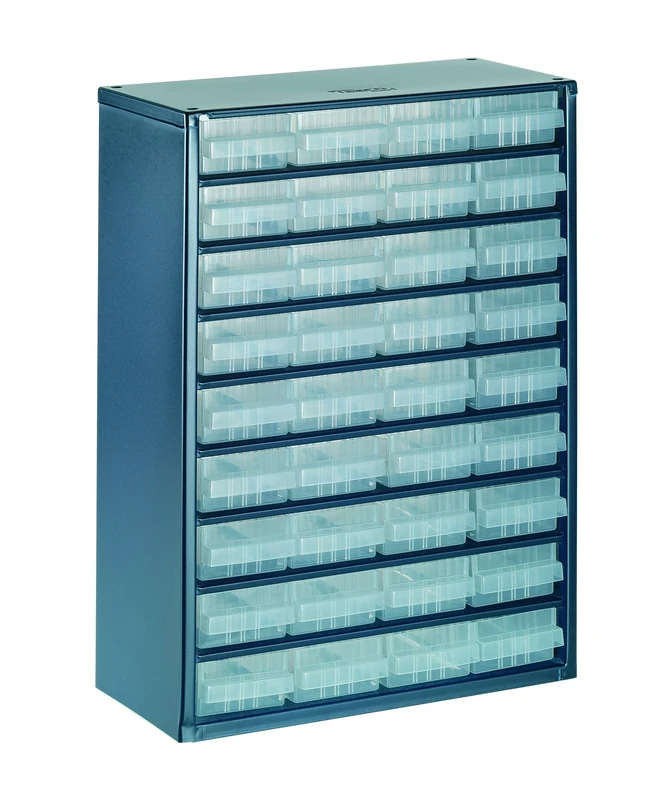 raaco Casiers à Tiroirs C9-36, avec 36 Tiroirs en Plastique, Charge 30 kg, 15 x 30.6 x 41.7 cm, Montable au Mur, pour Rangement Garage & Atelier, Rangement Visserie Atelier - Image 1