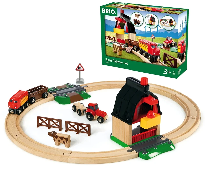 BRIO World Farm Railway Set for Children Age 3 Years Up - Compatible With Most BRIO Trains And Accessories