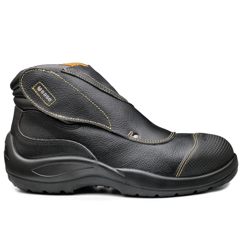 Base Protection B0410 Welder Special Safety Boot S3 HRO SRA Full Grain Leather Steel Toe Cap Antibacterial Lining Flame Resistant Ballistic Midsole Anti Fatigue Sole, Black, 10