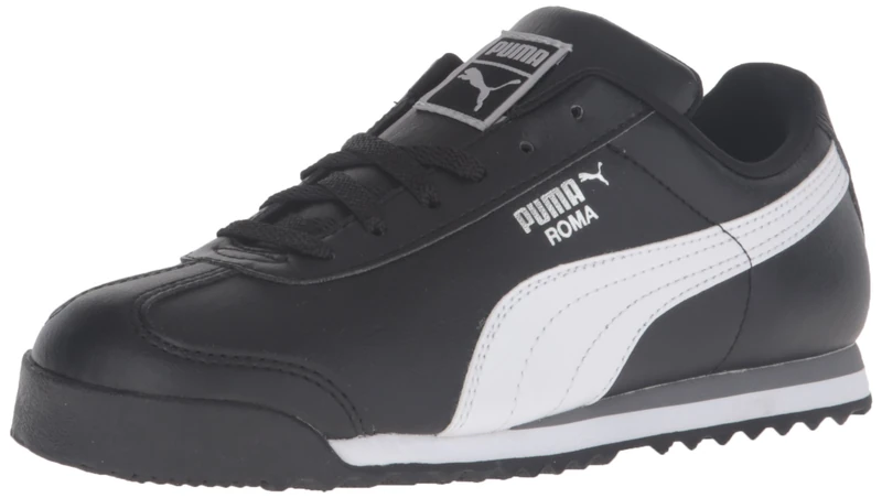PUMA Men's Roma Sneaker, Basic Black-White Silver, 10.5 UK