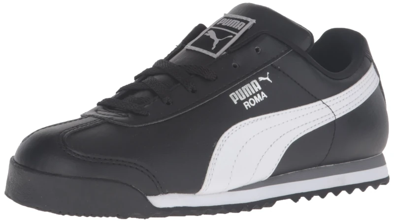 PUMA Men's Roma Basic Sneaker, Black White Silver, 10 UK