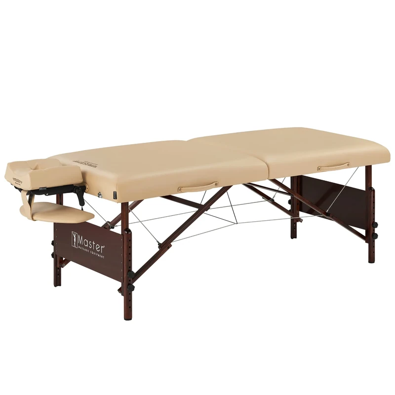 Master Del Ray Professional Portable Massage Table - 7.6cm Thick Foam Therapy Table - Foldable Massage Couch - Package for SPA Salon Facial Beauty Bed, 30", Cream