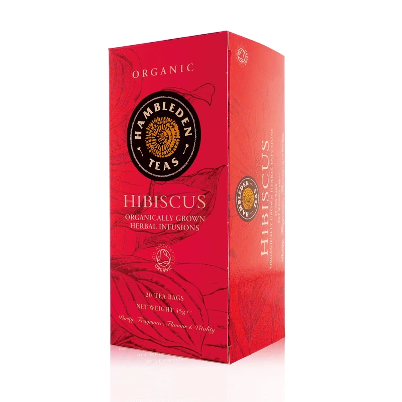 Organic Hibiscus Herbal Infusion Tea - 20 Teabags (Pack of 6, Total 120 Teabags)