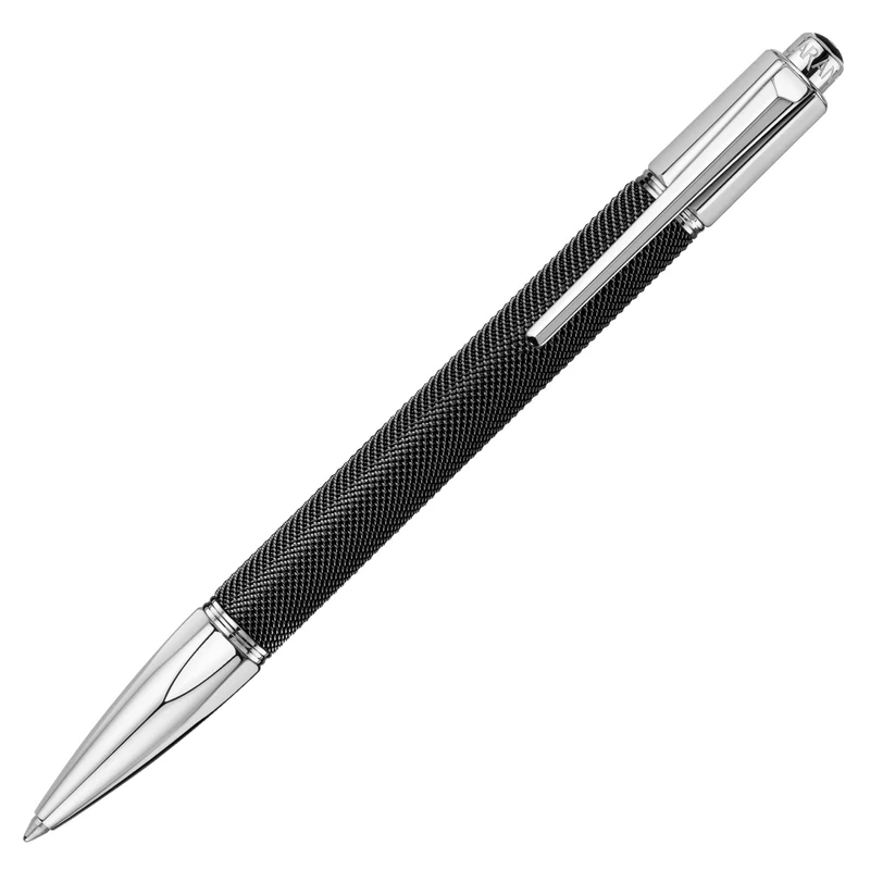 Caran d'Ache Varius Ivanhoe Silver Plated Ballpoint Pen - Black