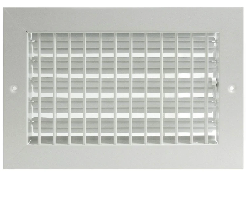 10"w X 8"h Adjustable AIR Supply Diffuser - HVAC Vent Cover Sidewall or Ceiling - Grille Register - High Airflow - White [Outer Dimensions: 11.75"w X 9.75"h]