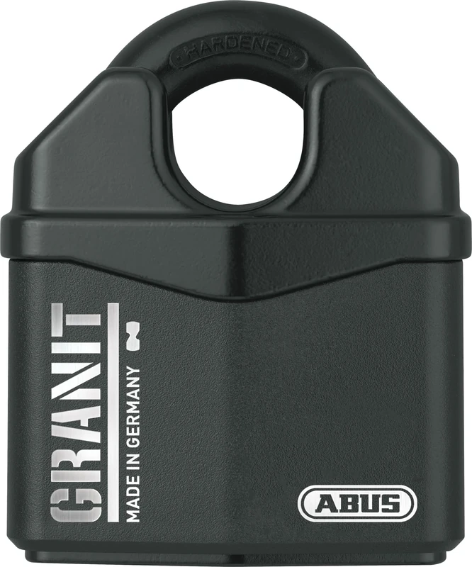 ABUS Padlock Granit 37RK/80 Premium Lock for Highest Load - Increased Shackle Protection - Security Level 10 - incl. 2 Keys and Security Card - Black