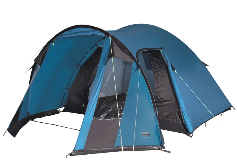 High Peak Tessin Tent 5, 385 cm x 310 cm x 195 cm, 10095, 5 People, Unisex, Zelt Tessin 5, blau/dunkelbraun