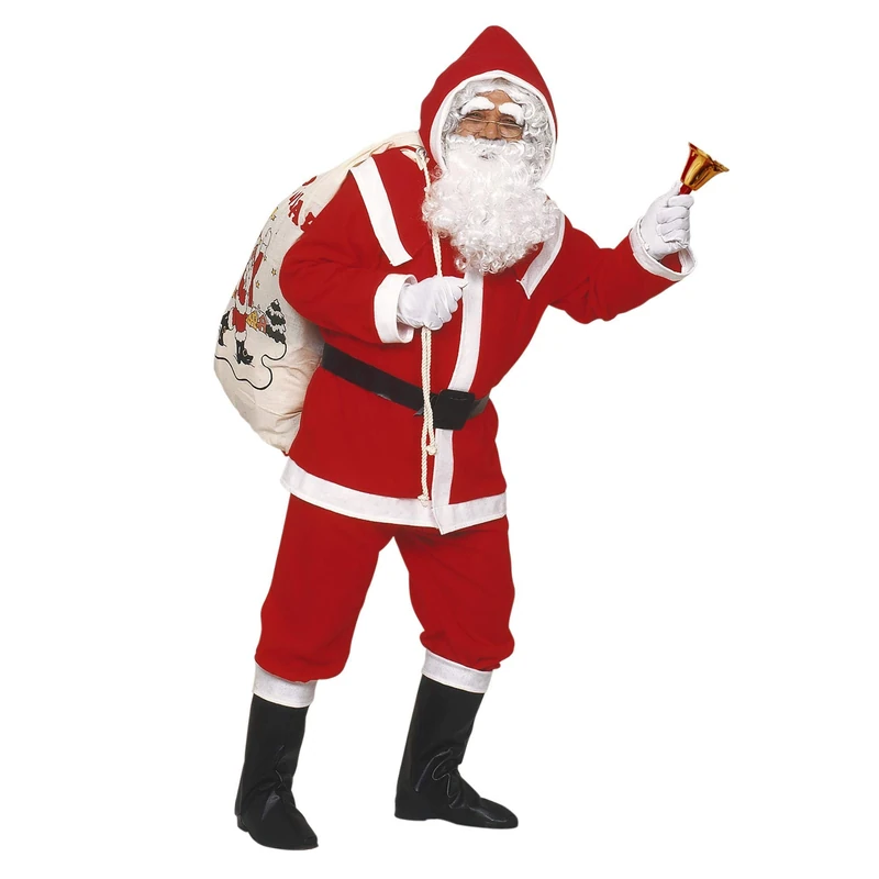 Deluxe Flannel Santa Suit Costume for Father Christmas Fancy Dress - Image 1