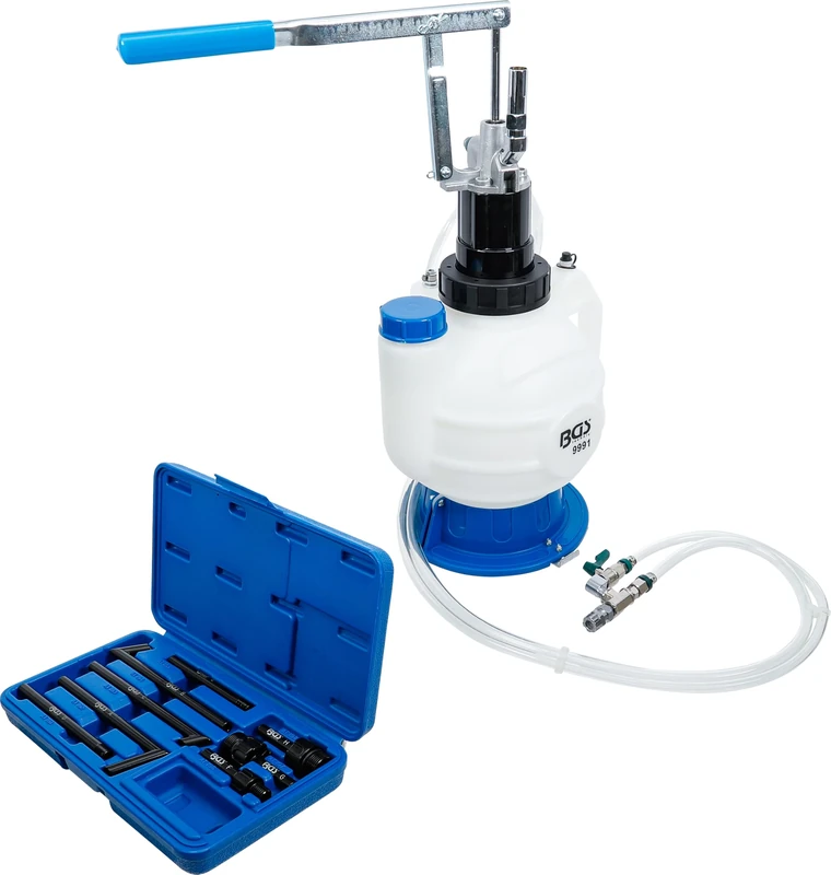BGS 9991 | Transmission Oil Filling Tool with Hand Pump | with Return System | with 8 Adaptors | 7 l
