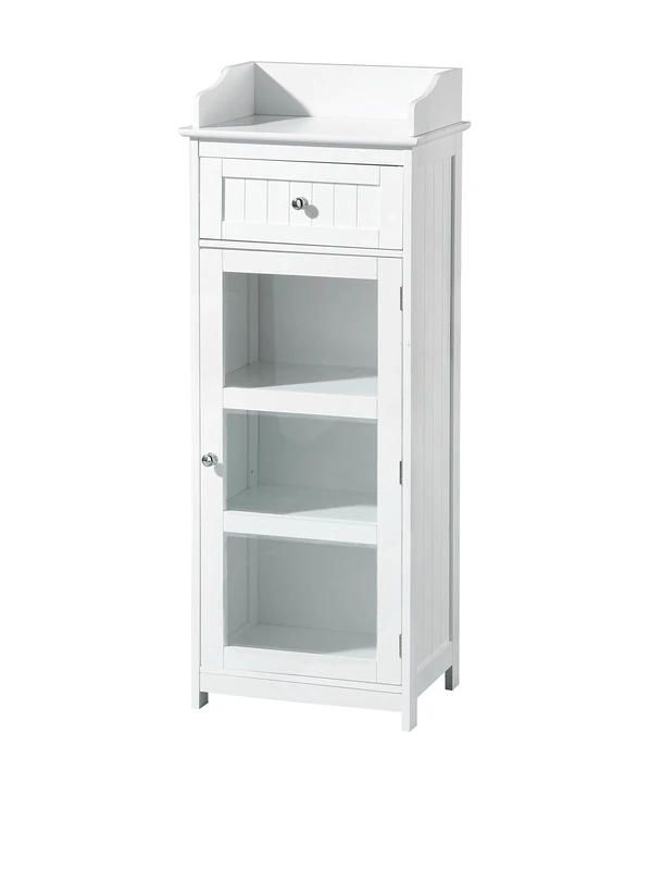 Premier Housewares Portland Floorstanding Cabinet, 119 x 45 x 33 cm - White