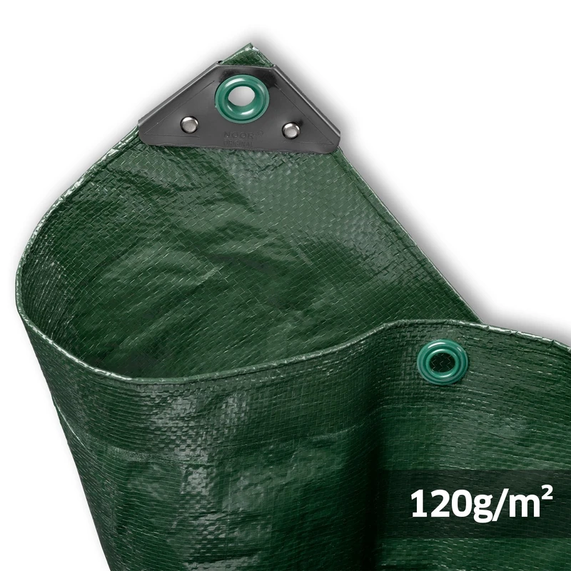 Noor Tarpaulin, 120 g/m², 5.00 x 6.00 m, Color: green, PP/PE
