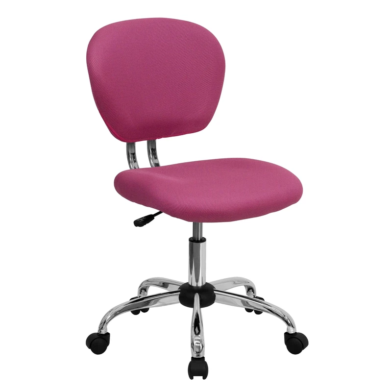 Flash Furniture Mid-Back Mesh Swivel Task Chair with Chrome Base, Metal, Pink, 58.42 x 55.88 x 25.4 cm