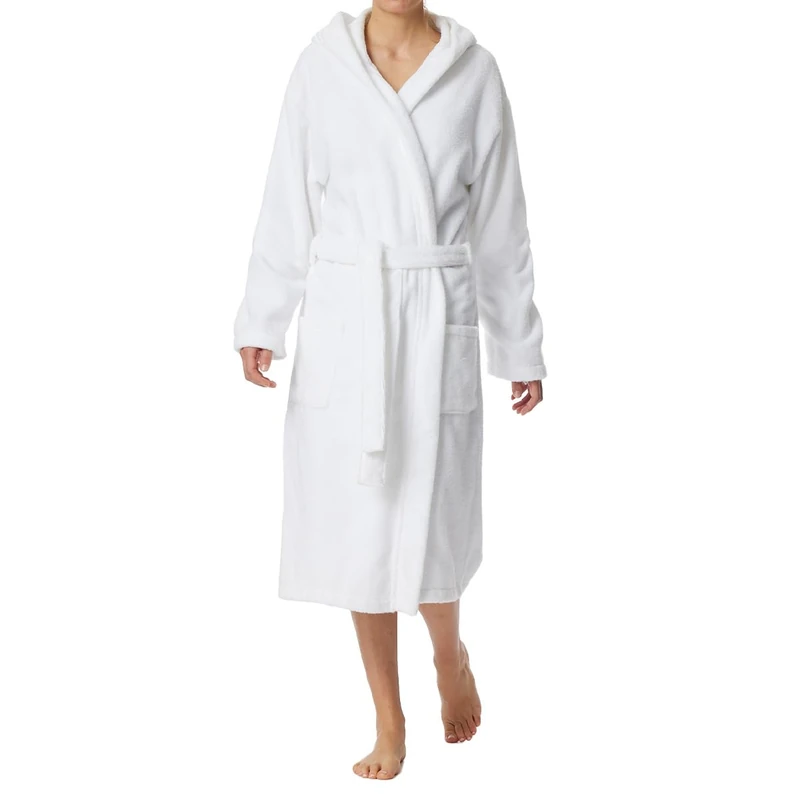Schiesser Women's Bathrobe with Hood Terry Cloth 120 cm Length Cotton