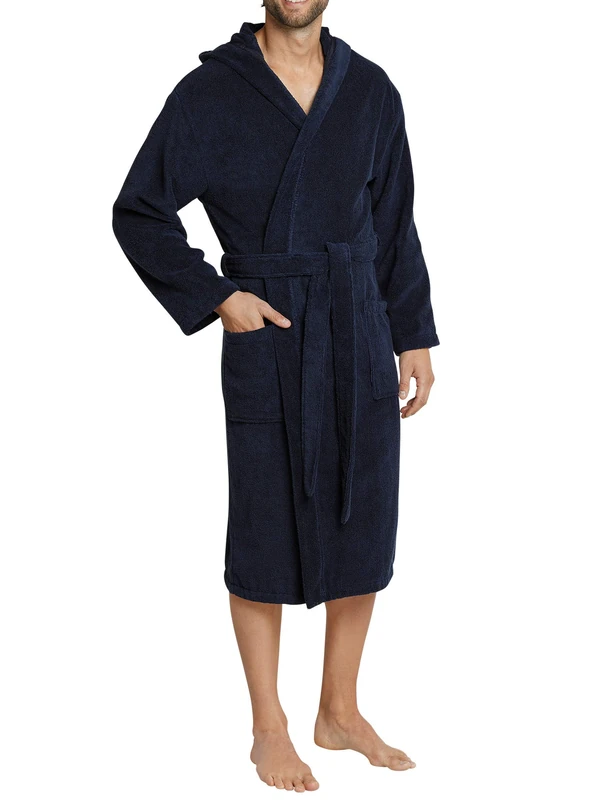 Schiesser Men'S Bathrobe - Blue - Blau (815-Navy) - 42 (Brand Size: L)
