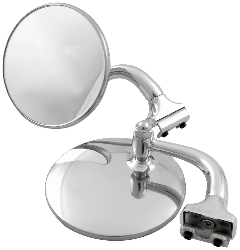 Allstar Performance ALL76401 4" Diameter Stainless Steel Head Slip-Over Door Design Peep Style Side View Mirror - Pair