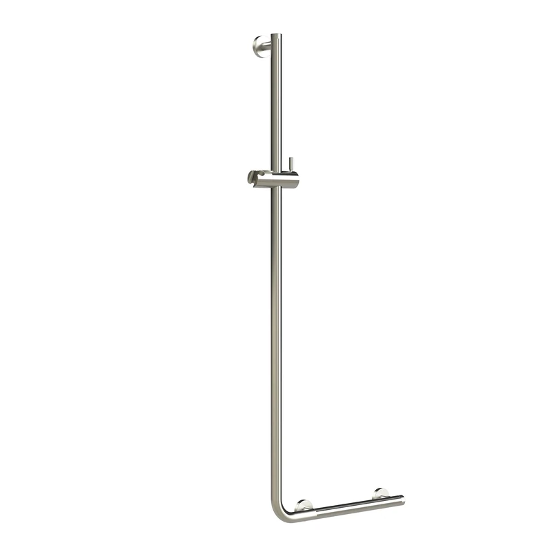 Tiger Boston Comfort & Safety Grab Shower Riser Rail, Left Version, Stainless Steel Brushed, 45.3 x 114 x 7.7 cm