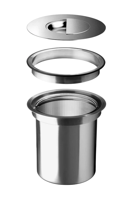 BLANCO Solon-IF | Stainless Steel | for 30 cm Wide Base cabinets | System for Installation in worktops | 1 x 7 l Bucket and 1 x Stainless Steel lid | Waste bin System | [23.6x23.6x20.4 cm]