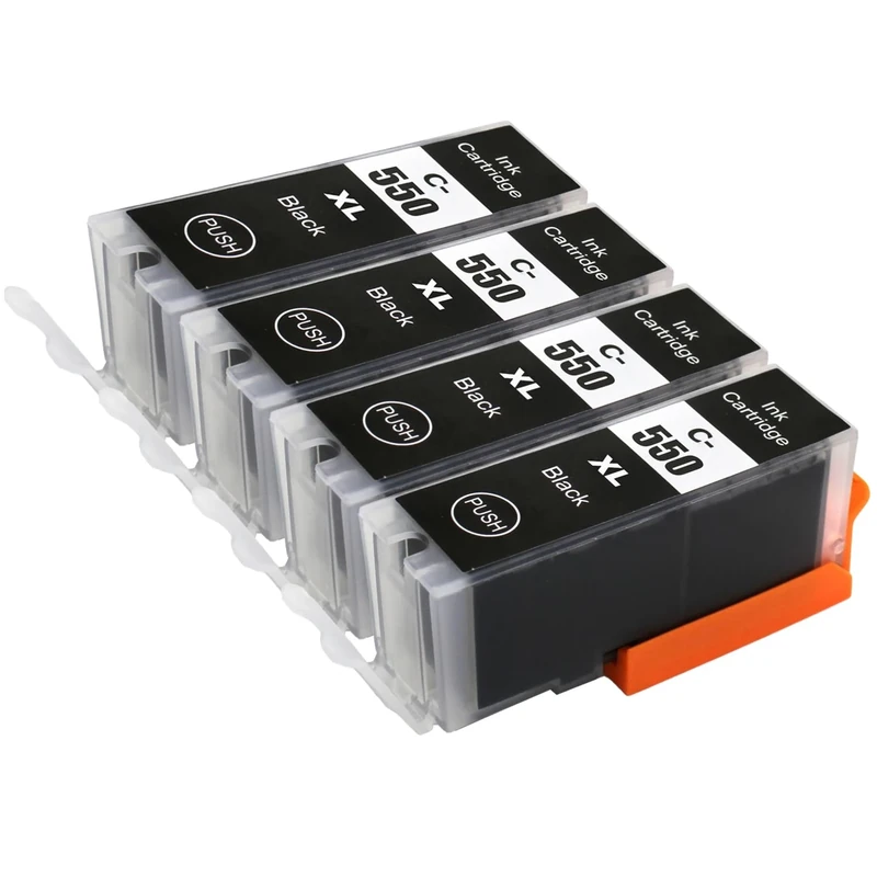 4 Go Inks Black Ink Cartridges to replace Canon PGI-550Bk Compatible / Non-OEM for PIXMA Printers, High Capacity