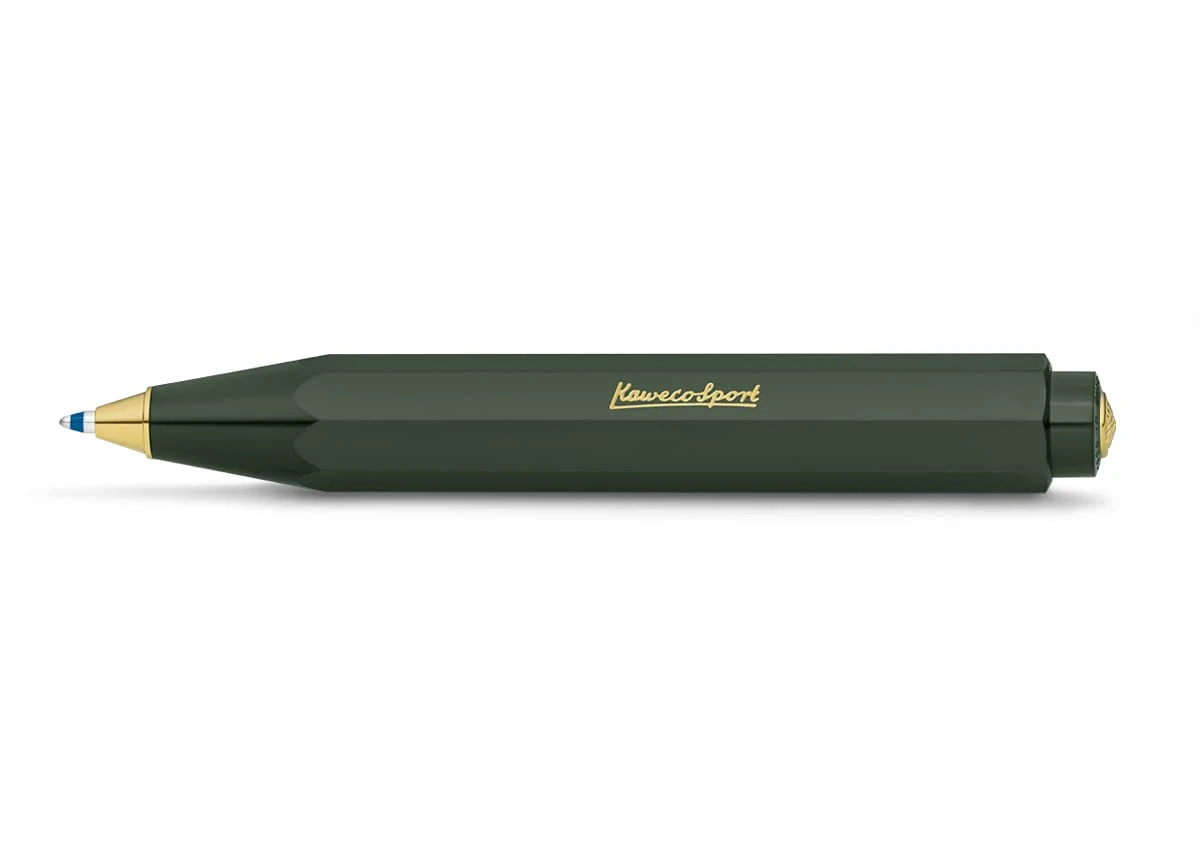 Kaweco CLASSIC SPORT Ball Pen Green I Retractable Ballpoint Pen with Standard D1 Refills I Exclusive Ball Pen 10.5 cm