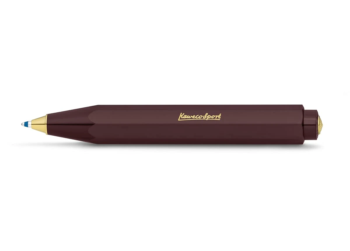 Kaweco CLASSIC SPORT Ball Pen Bordeaux I Retractable Ballpoint Pen with Standard D1 Refills