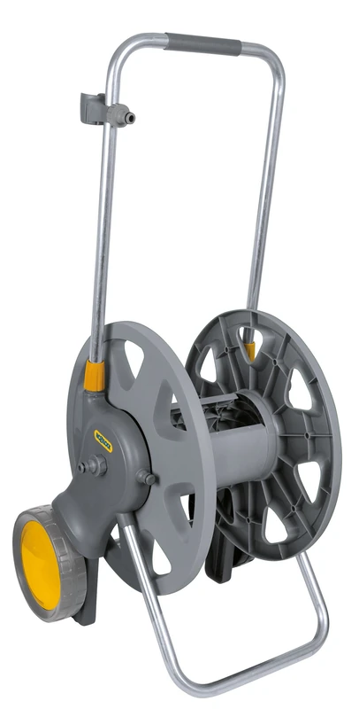 HOZELOCK - Cart Reel Plus 90m without equipment : Max Capacity 90m, Large Wheels, Stable, Storage and Foam on the Handle, Supplied Assembled without Hose, 2 Fittings Included [2448R0000]