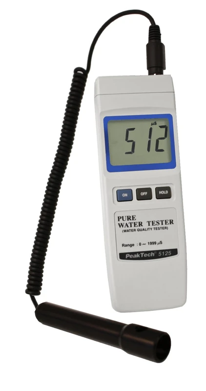 PeakTech 5125 - Conductivity Tester with 21.5 mm LCD Display, from 0 to 2000 µS, Water Systems, Water Conductivity, Water Filter, Tester for Aquarium, Swimming Pool etc. - 270g