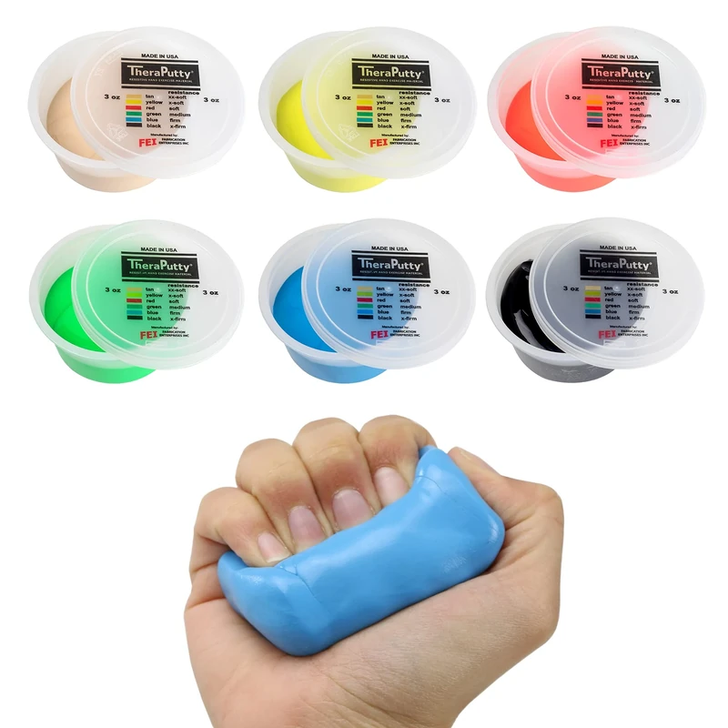 CanDo TheraPutty Antimicrobial - Therapeutic modelling clay - 3 oz - Set of 6 (various colours)