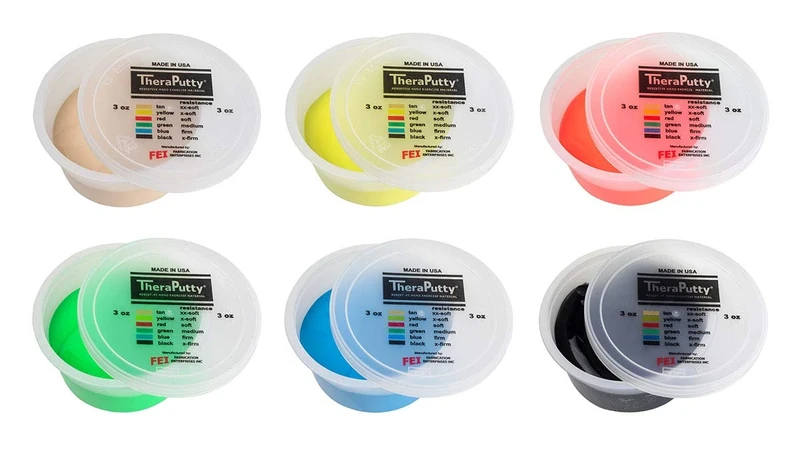 CanDo TheraPutty Antimicrobial - Therapeutic modelling clay - 6 oz - Set of 6 (various colours)