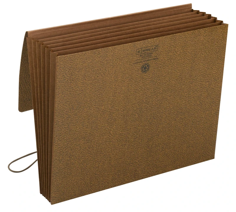 Smead Partition Expanding File Wallet, Flap and Cord Closure, 6 Pockets, 5-1/4" Expansion, Tear Resistant Gusset, Letter, Redrope, 10 per Box (72373)