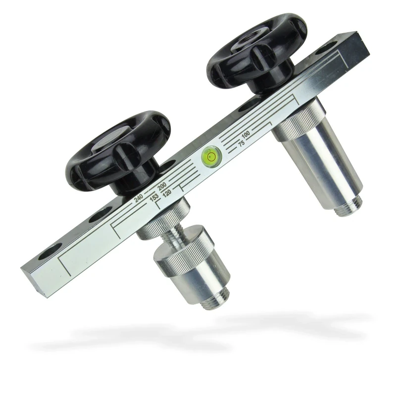 Haas Angle Valve Spirit Level Aluminium Installation Aid Silver Black - Image 1