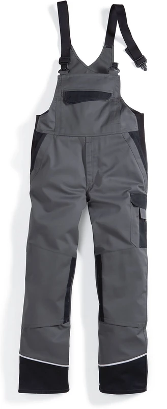 BP 1797-720-32-58s, Work trousers, with double waist button and elasticated back 305,00 g/m², Reinforced cotton black, 41/42s