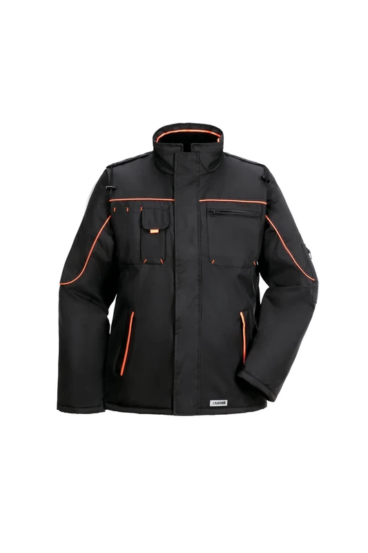 Planam 3535040 Size X-Small "Winter Piper" Jacket - Black/Orange