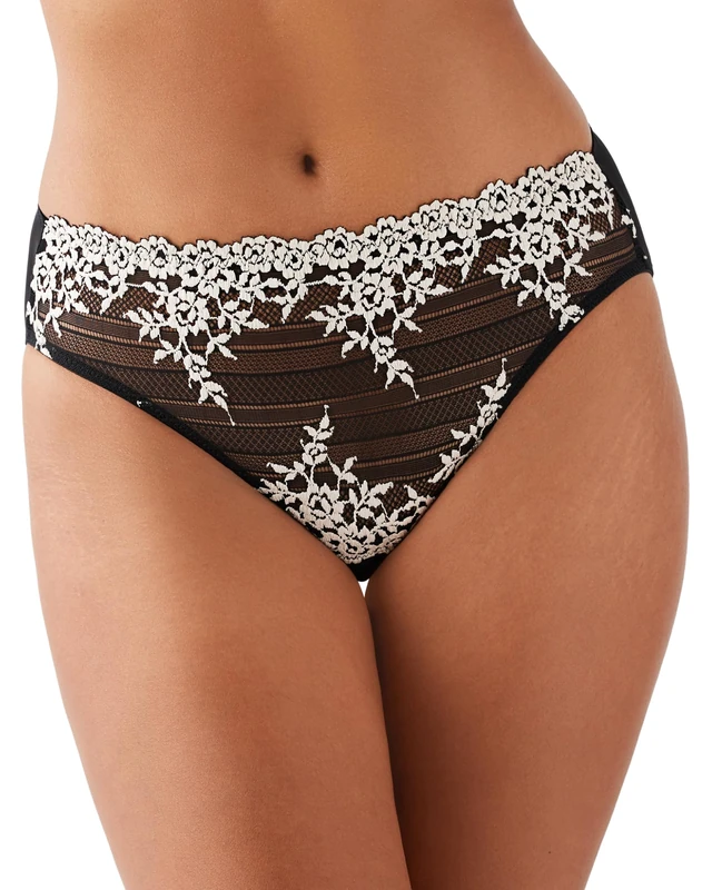 Wacoal Women's Embrace Hi Cut Brief Panty, Black, XXL