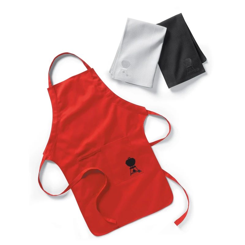 Weber 6477 Apron and Two-Coloured Towel Set, Red