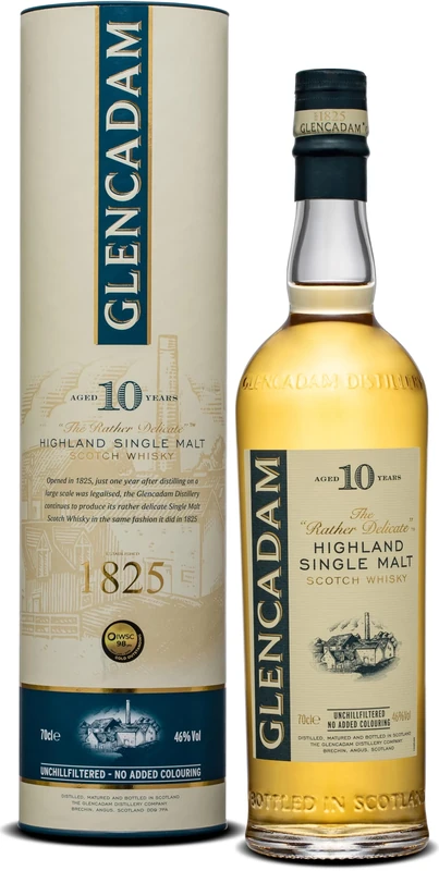 Glencadam 10 Years Old | Highland Single Malt Scotch Whisky | 70cl with Gift Box | 46% ABV | Crisp, Fresh & Citrus | Award-Winning | A Premium Whisky Gift | Natural Colour | Non-Chill Filtered