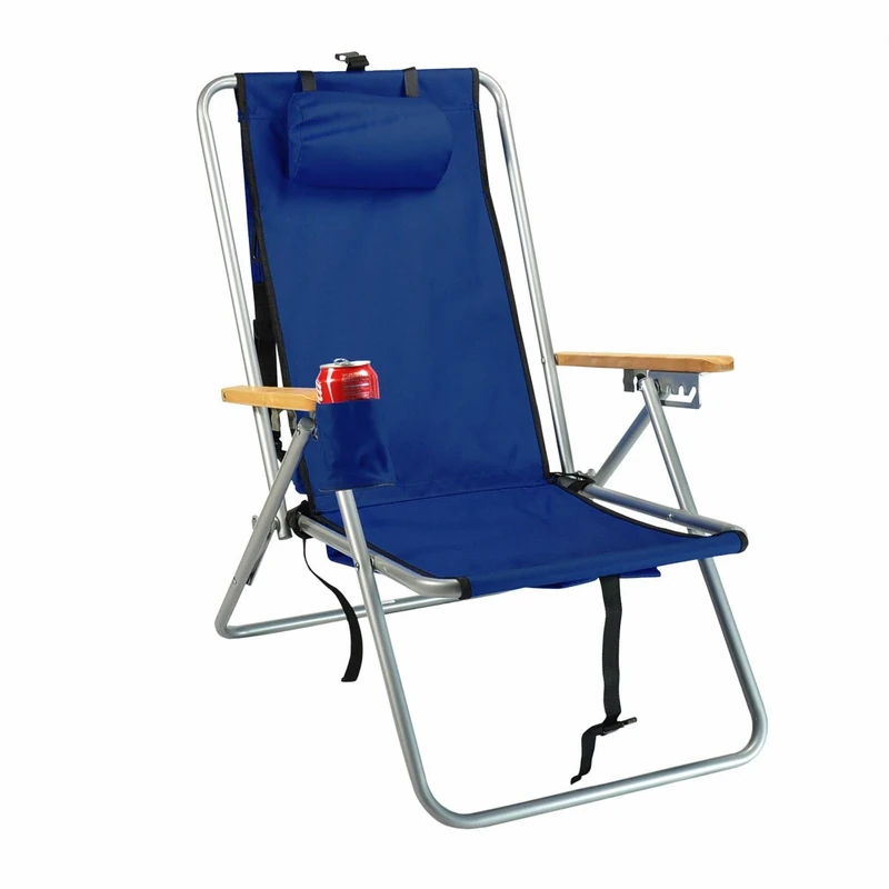 Rio Brands High Back Steel Backpack Beach Chair by WearEver - Blue