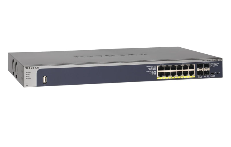 NETGEAR ProSAFE M4100-12G-POE+ 12-Port Gigabit Managed Switch with PoE+/Fibre Uplinks/Routing (GSM7212P-100NES)