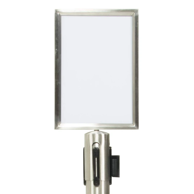 Securit A4 Portrait Barrier Post Top Sign Holder - Stainless Steel
