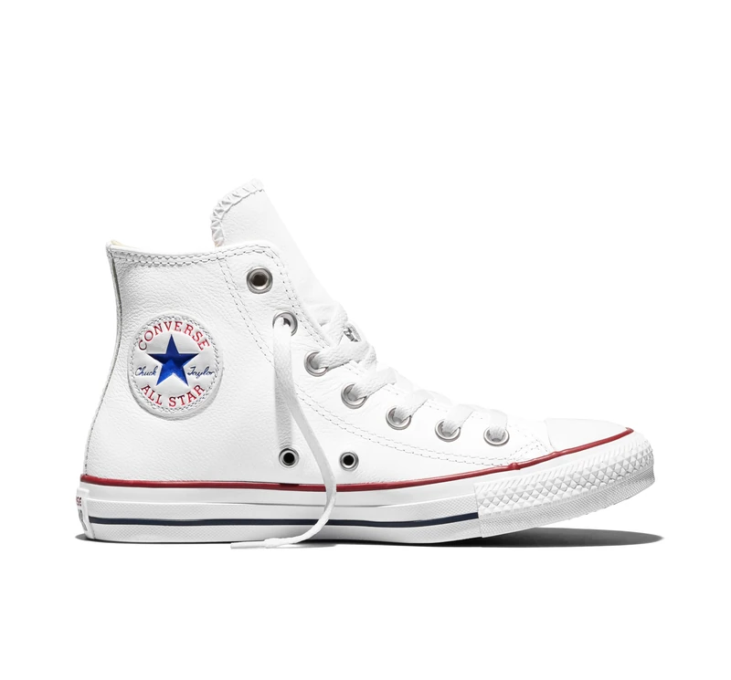 converse All Star Leather Hi Trainers Men White - 6.5 (6) - Hi Top Trainers Shoes
