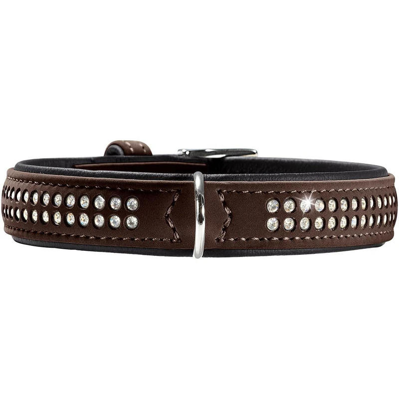 Hunter Softie Deluxe Nubuck Leather Dog Collar, Size 35, Brown
